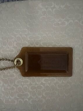 Coach Clear Brown/Gold Hangtag Key Chain